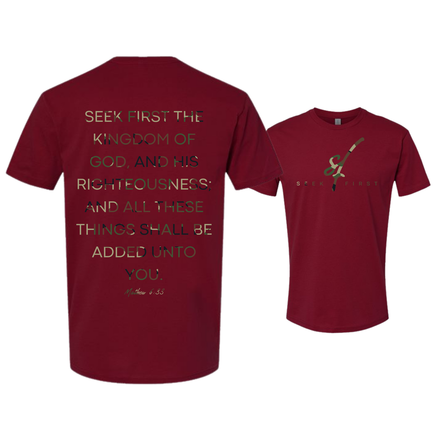 Green Camo Seek First T-Shirt