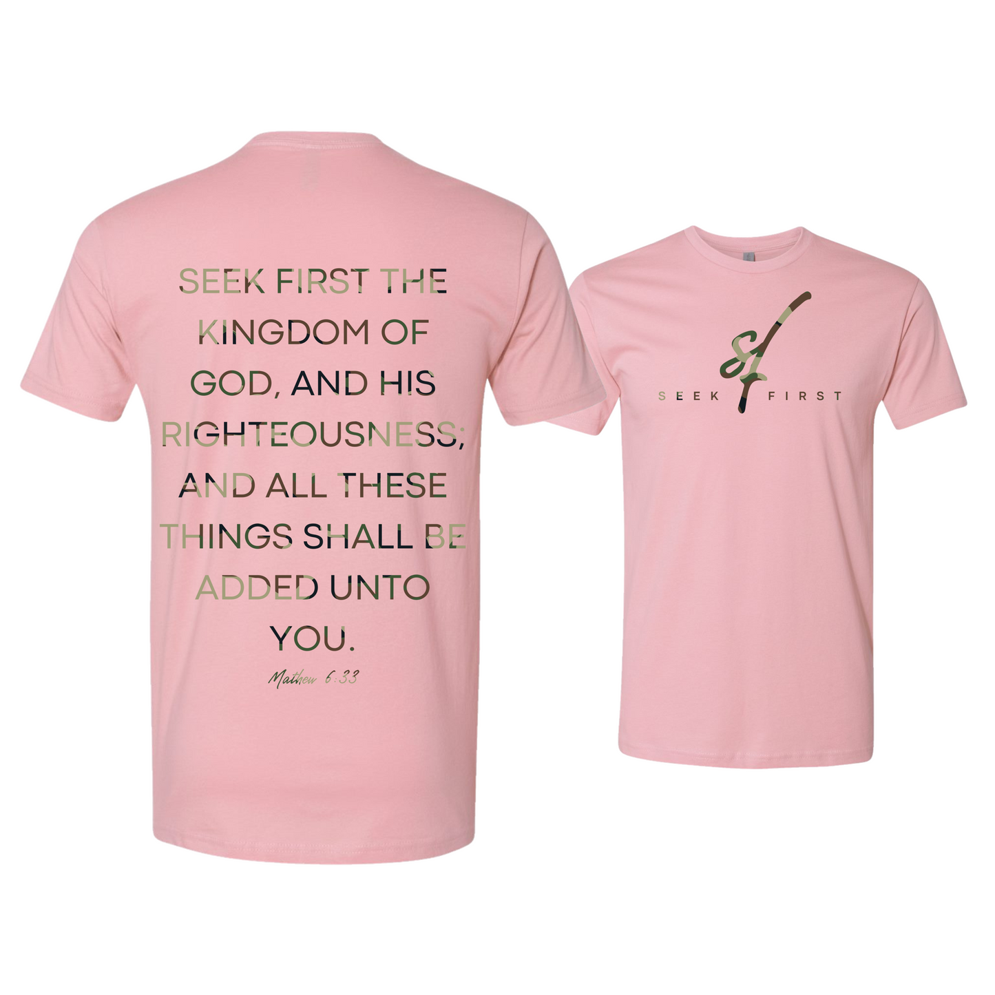 Green Camo Seek First T-Shirt
