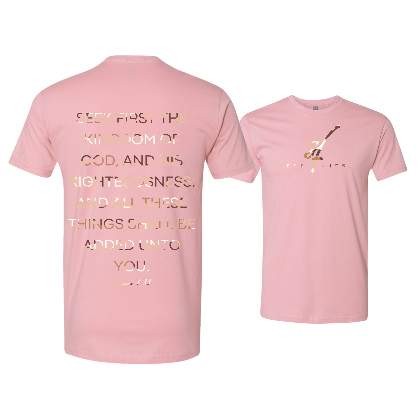 Tan Camo Seek First T-Shirt