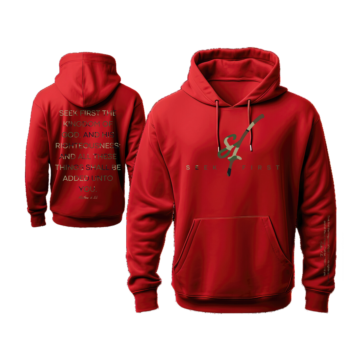 Green Camo Seek First Hoodie