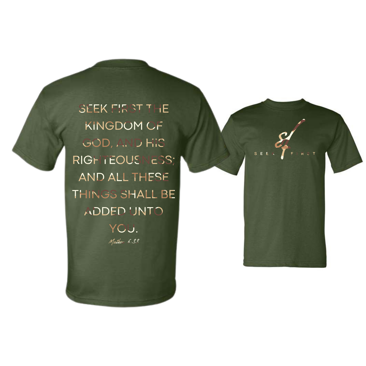 Tan Camo Seek First Heavyweight Tee