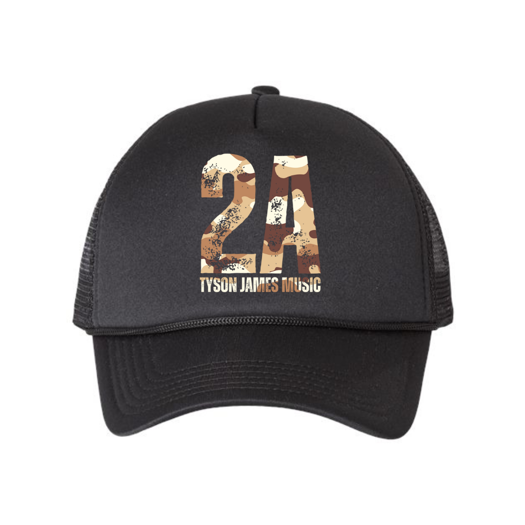 2A Tan Camo Foam Mesh Trucker Cap
