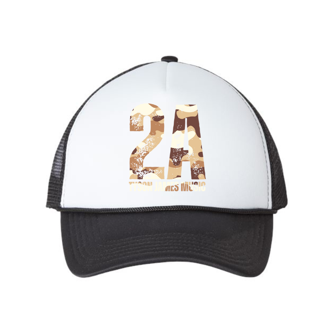 2A Tan Camo Foam Mesh Trucker Cap