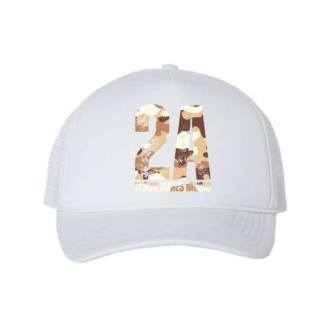 2A Tan Camo Foam Mesh Trucker Cap