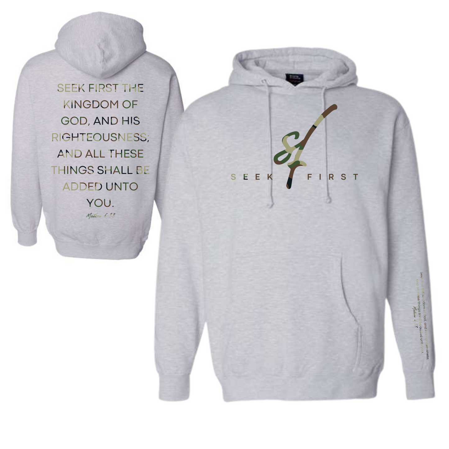 Green Camo Seek First Hoodie