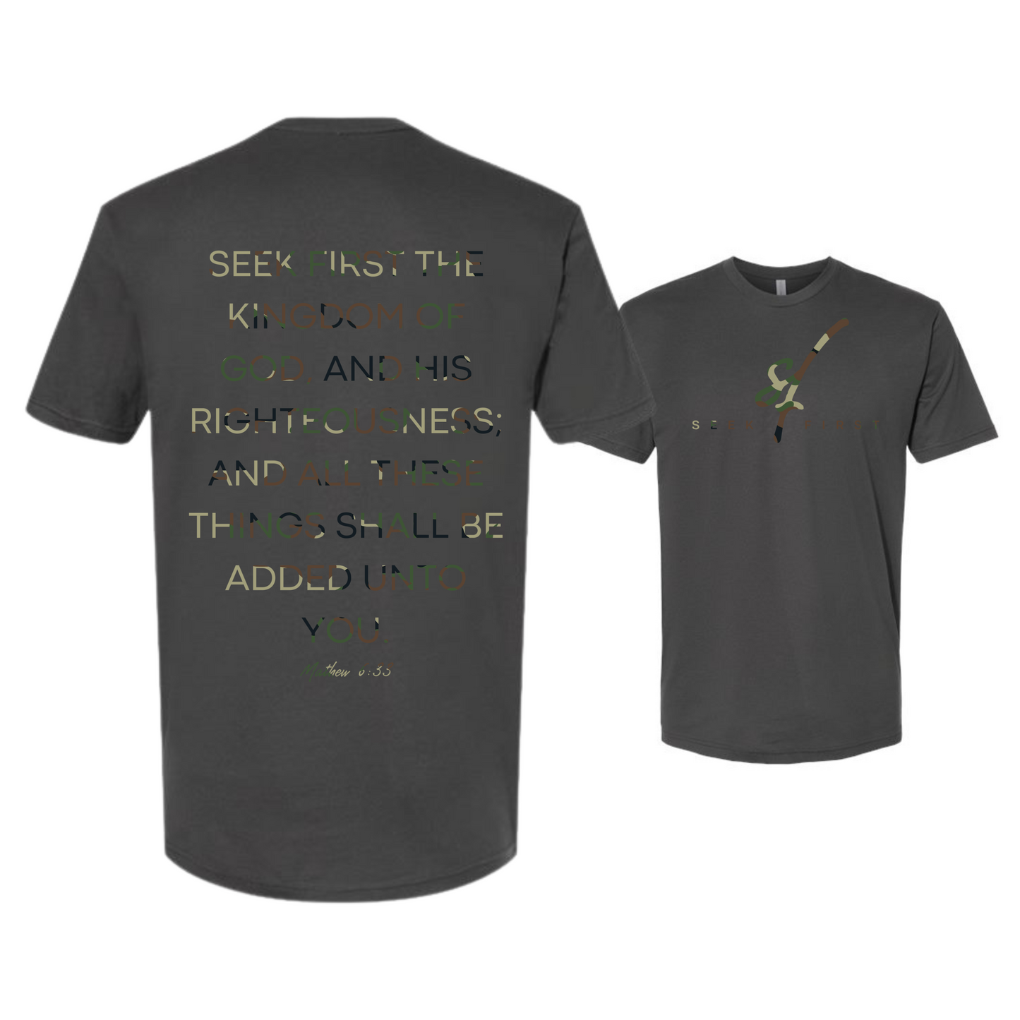 Green Camo Seek First T-Shirt