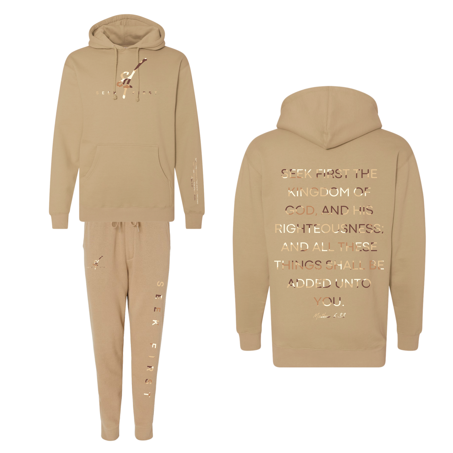 Tan Camo Seek First Sweatsuit