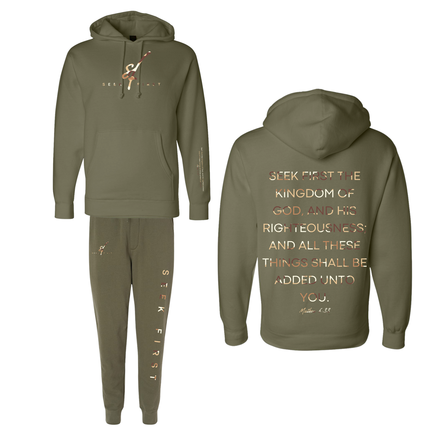 Tan Camo Seek First Sweatsuit