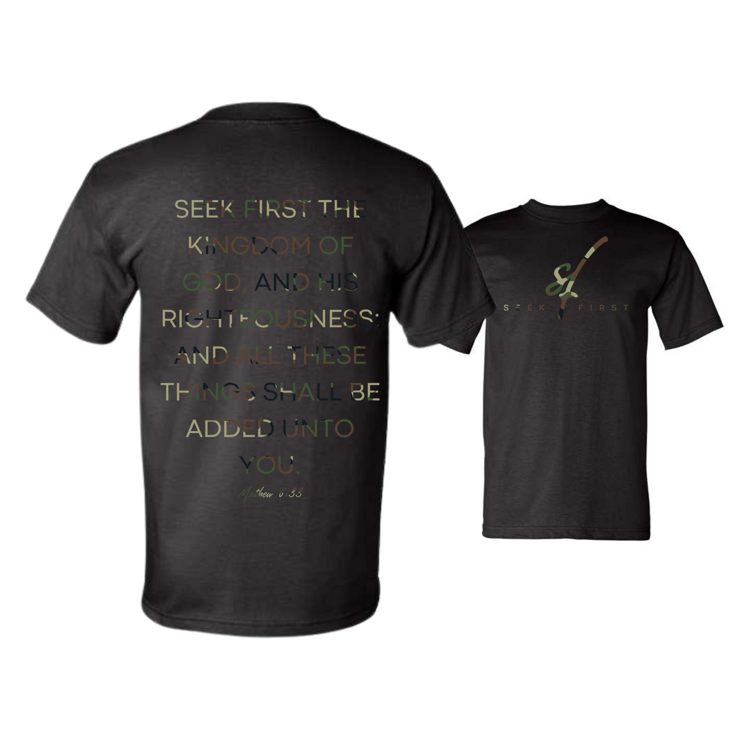 Green Camo Seek First Heavyweight Tee