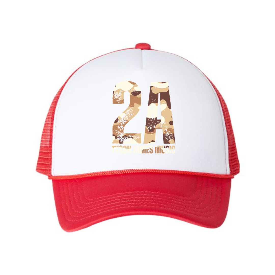 2A Tan Camo Foam Mesh Trucker Cap
