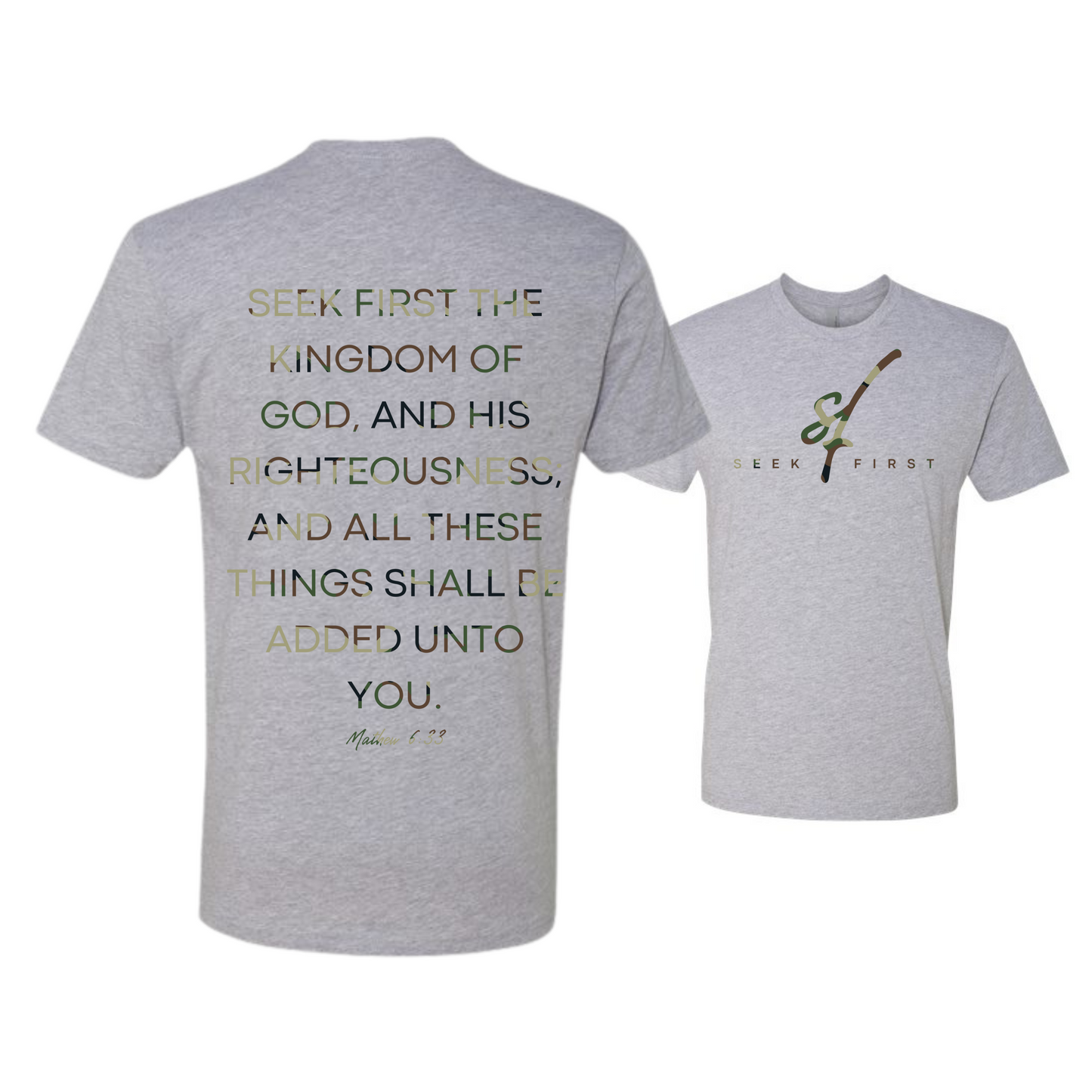 Green Camo Seek First T-Shirt