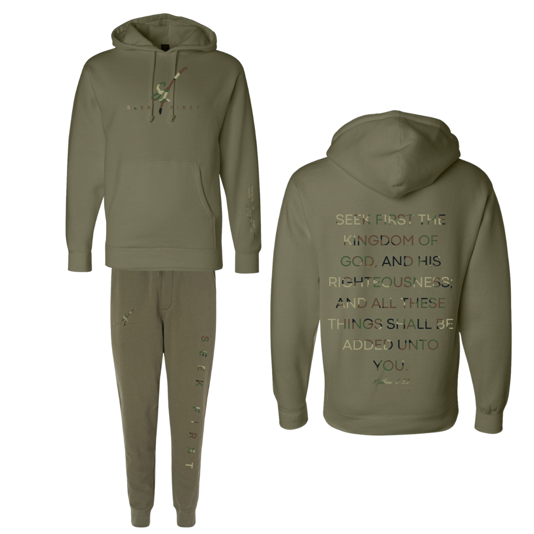 Green Camo Seek First Sweatsuit