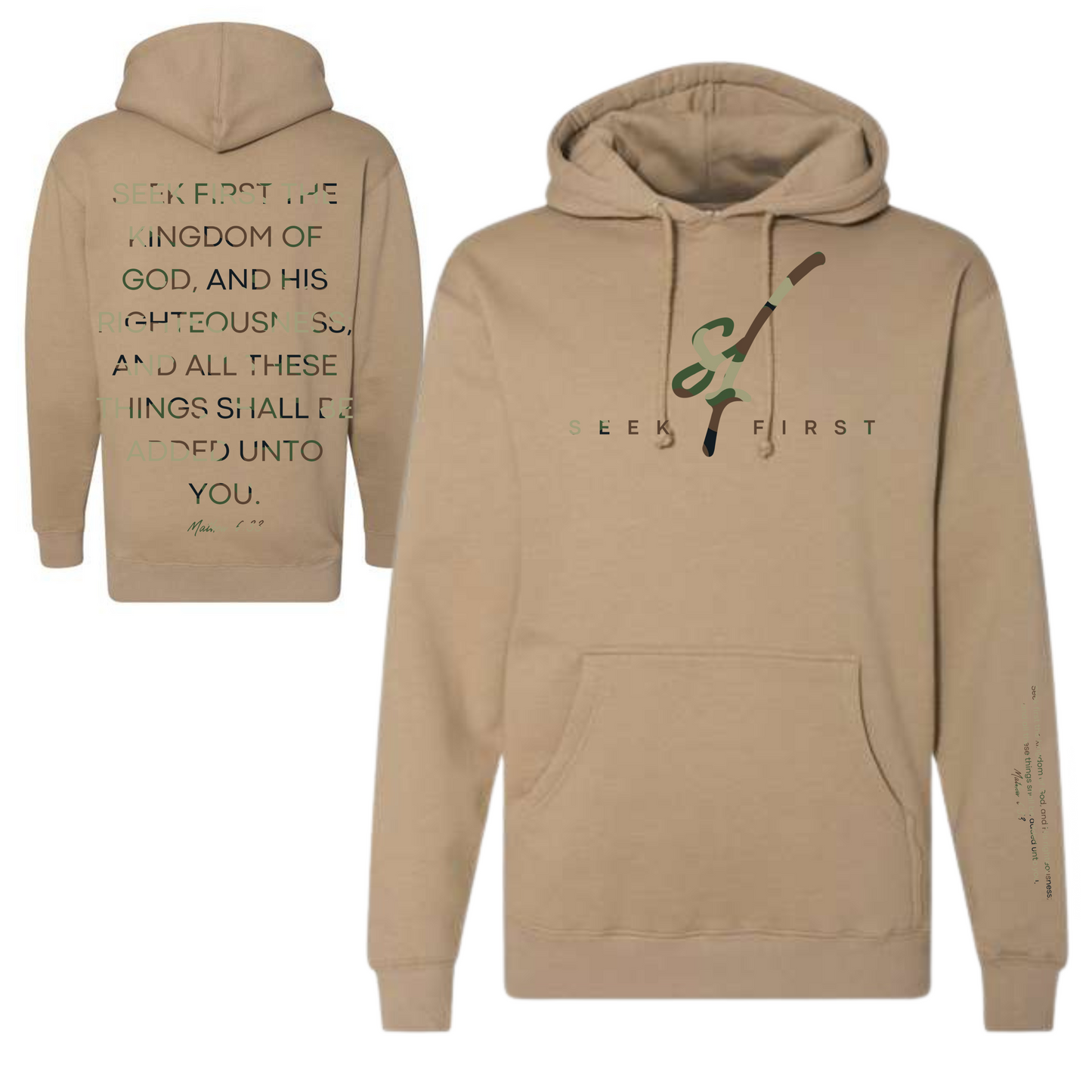 Green Camo Seek First Hoodie