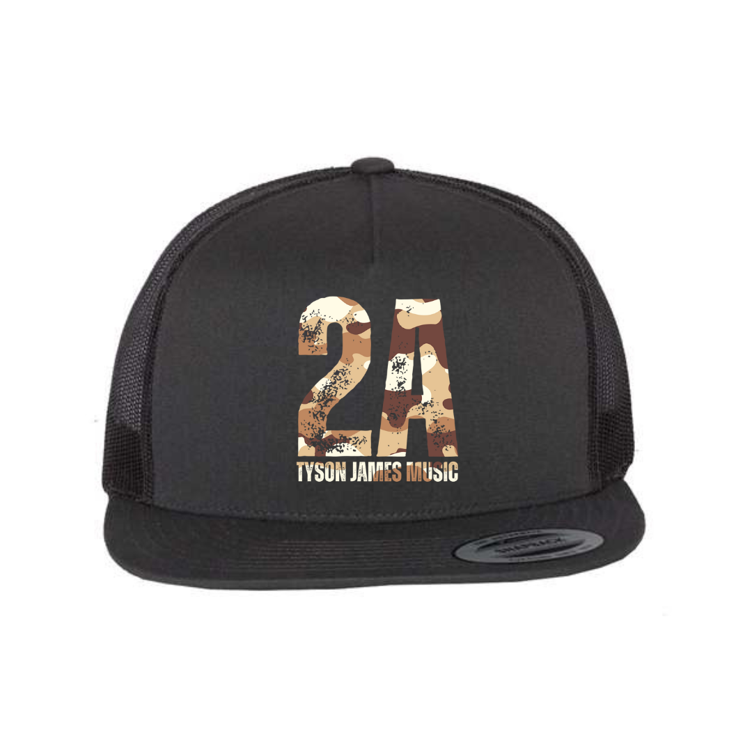 2A Tan Camo Five-Panel Classic Trucker Cap