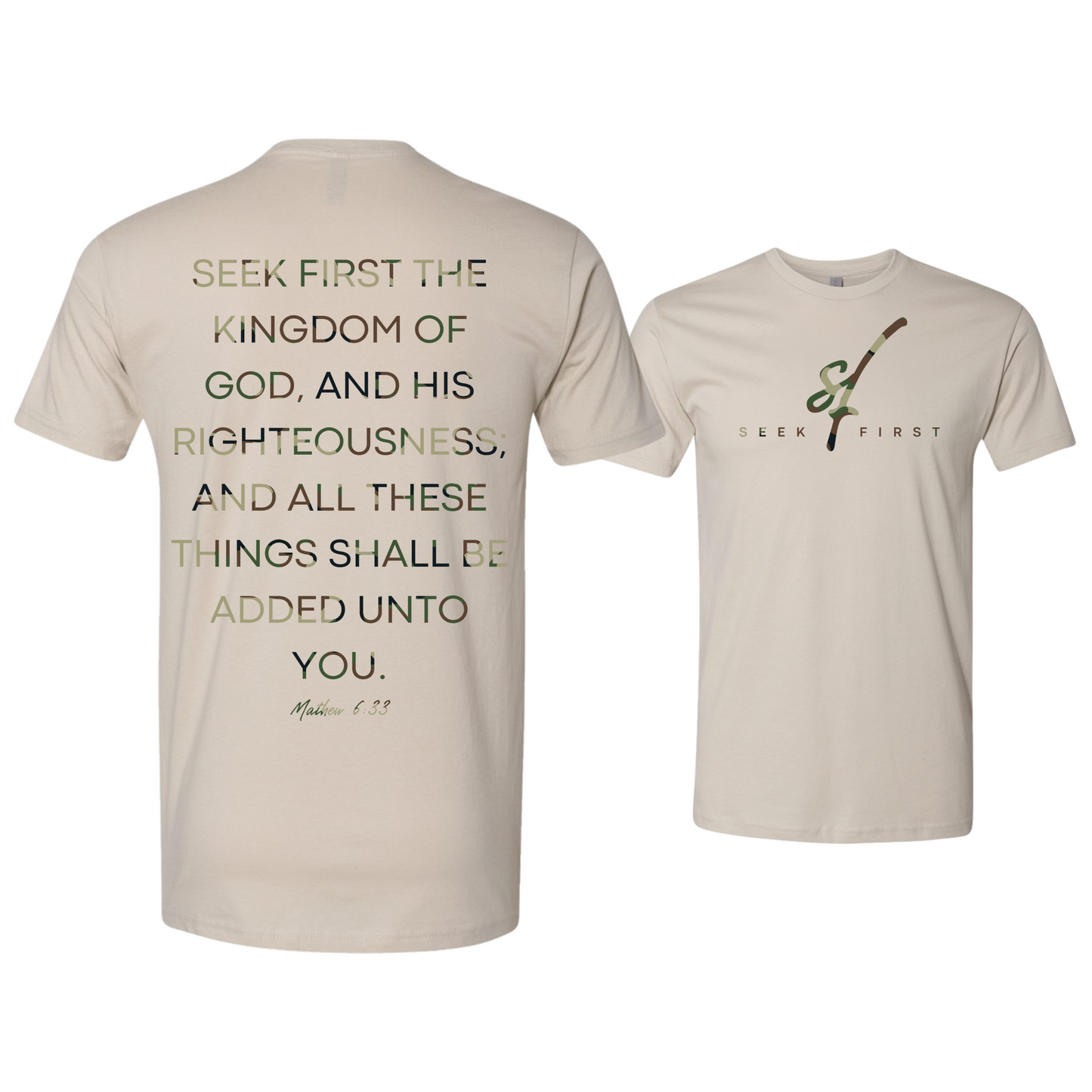 Green Camo Seek First T-Shirt
