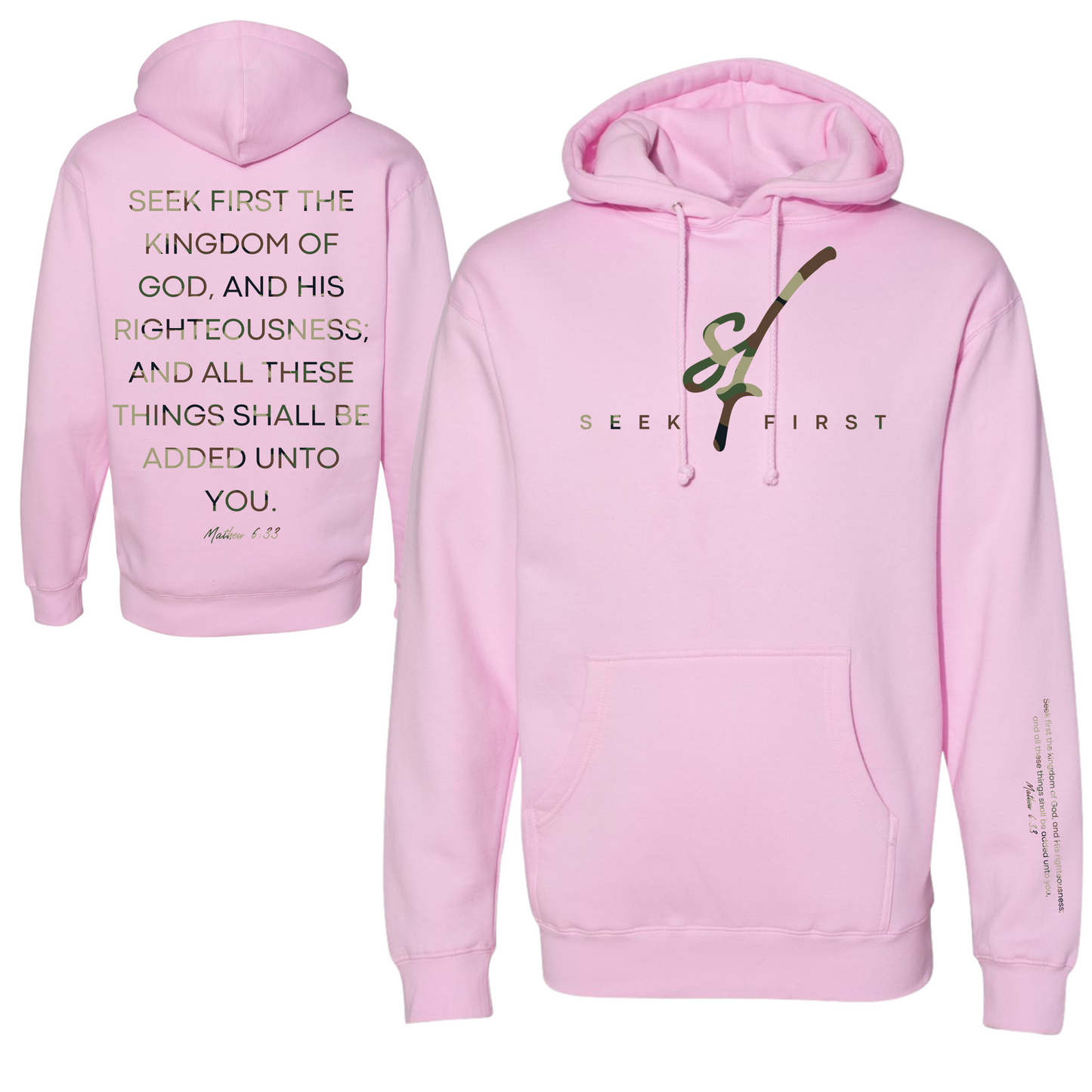 Green Camo Seek First Hoodie