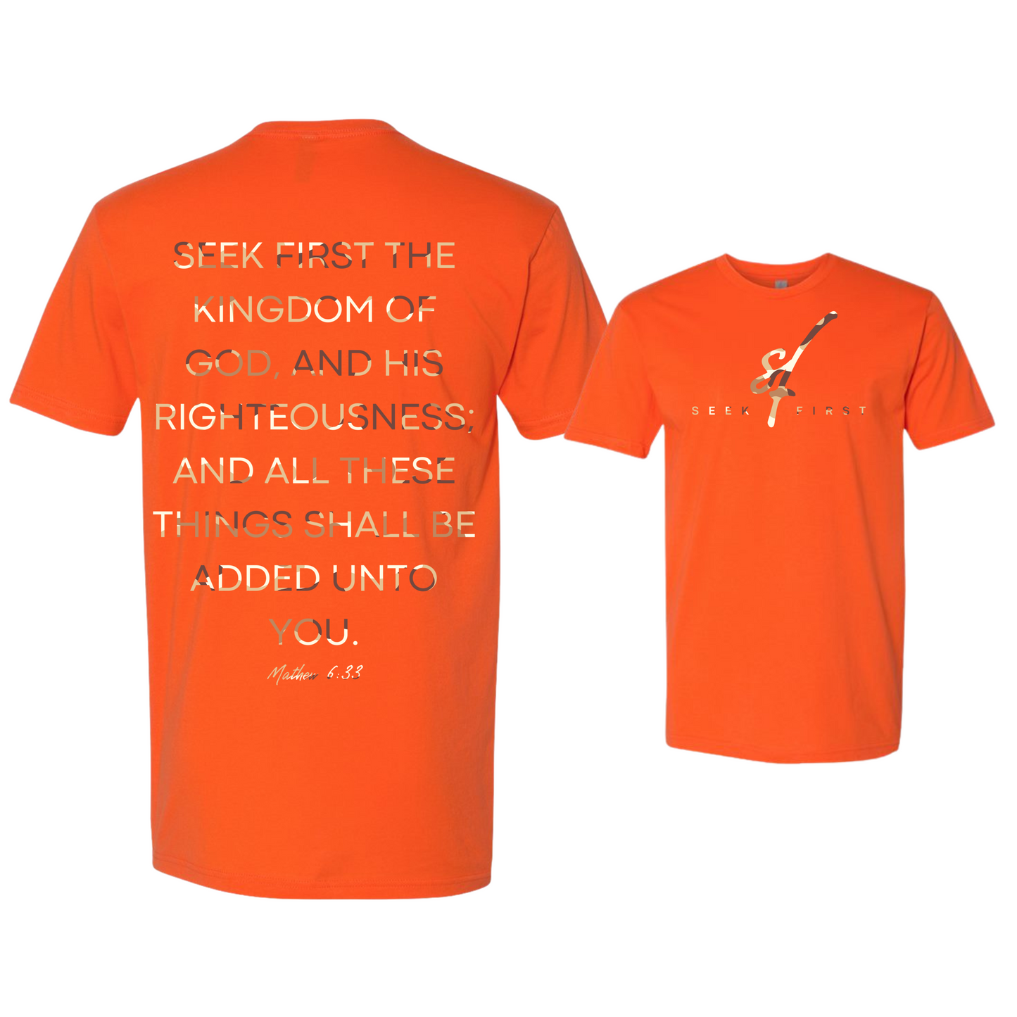 Tan Camo Seek First T-Shirt