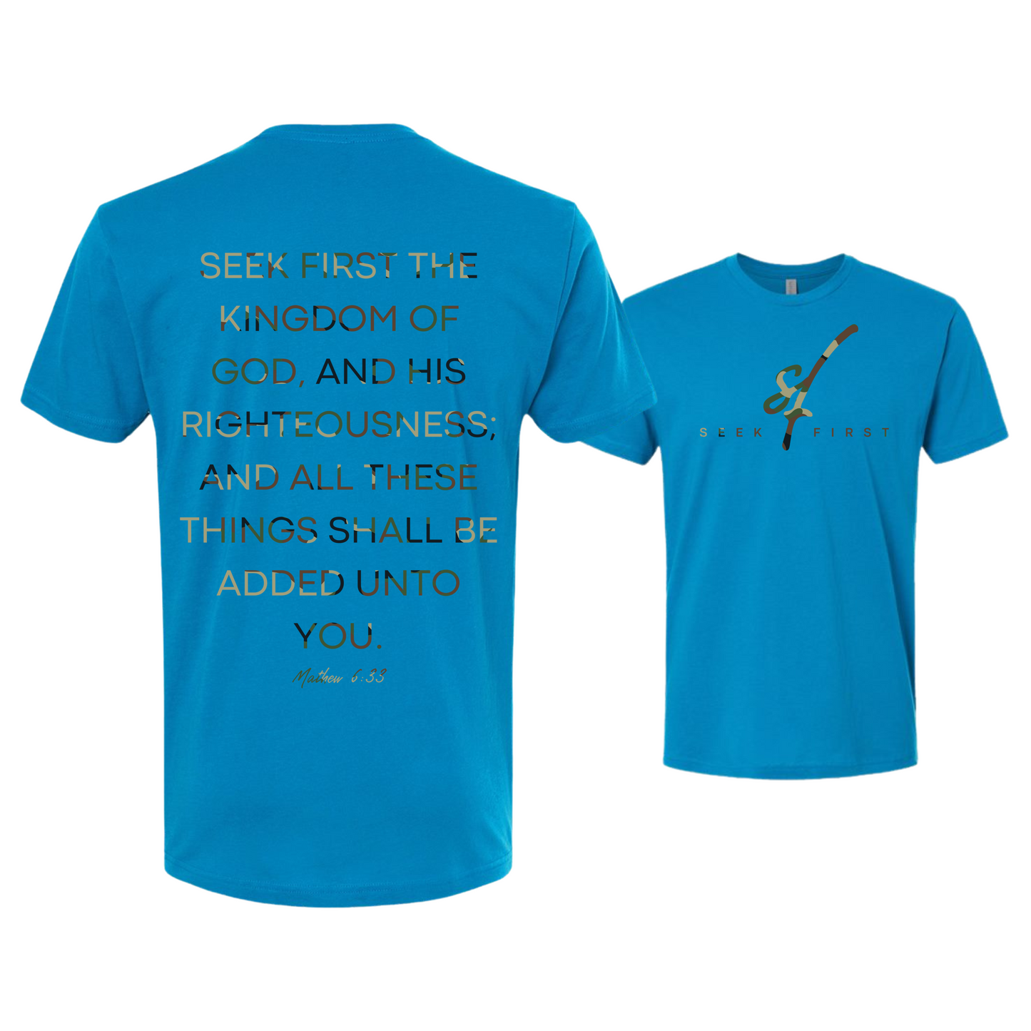 Green Camo Seek First T-Shirt