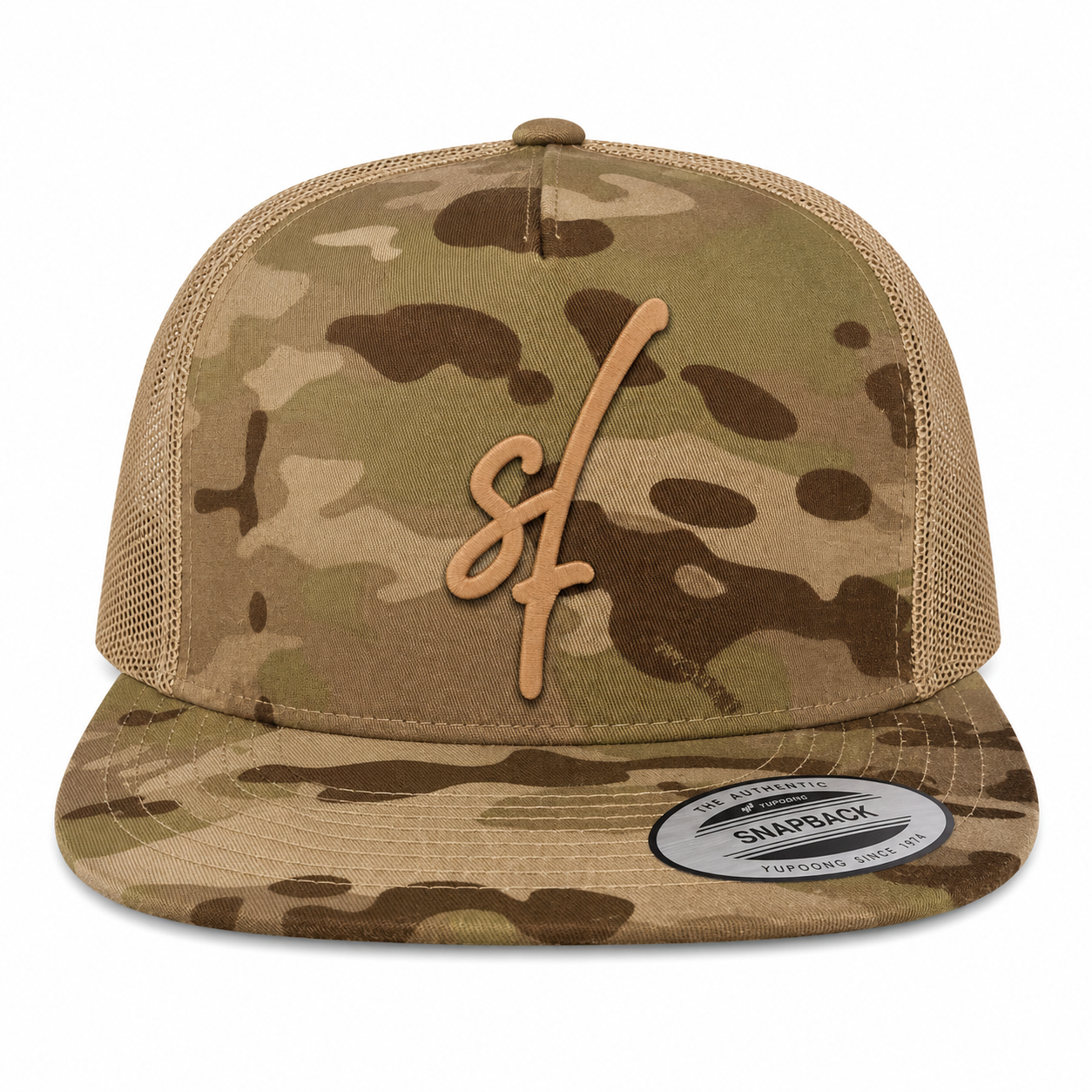 Seek First Leather Patch Five-Panel Classic Trucker Cap