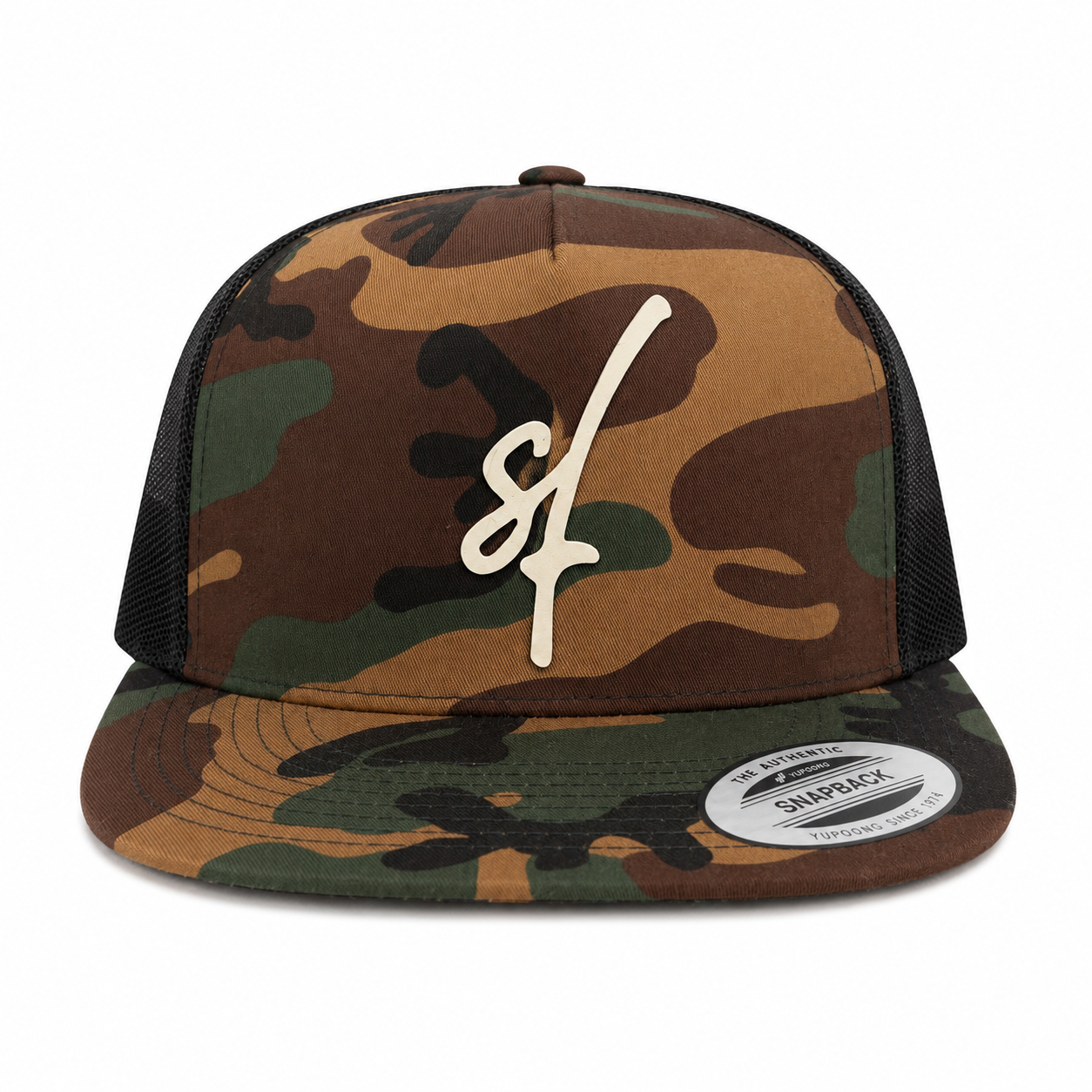 Seek First Leather Patch Five-Panel Classic Trucker Cap
