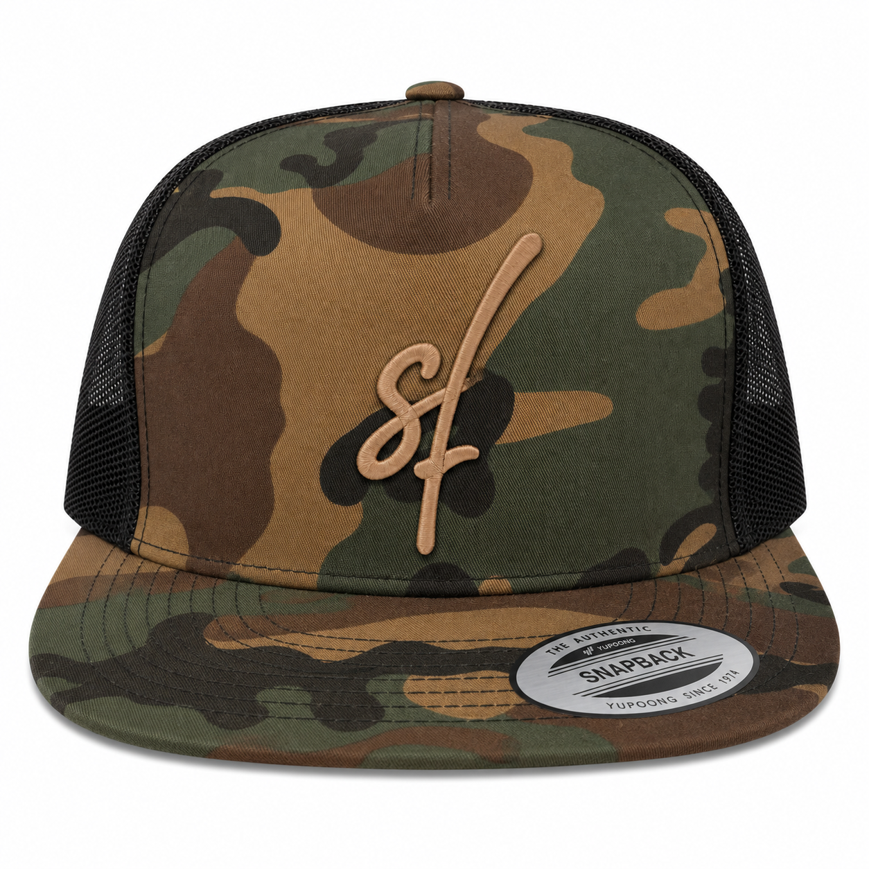 Seek First Leather Patch Five-Panel Classic Trucker Cap