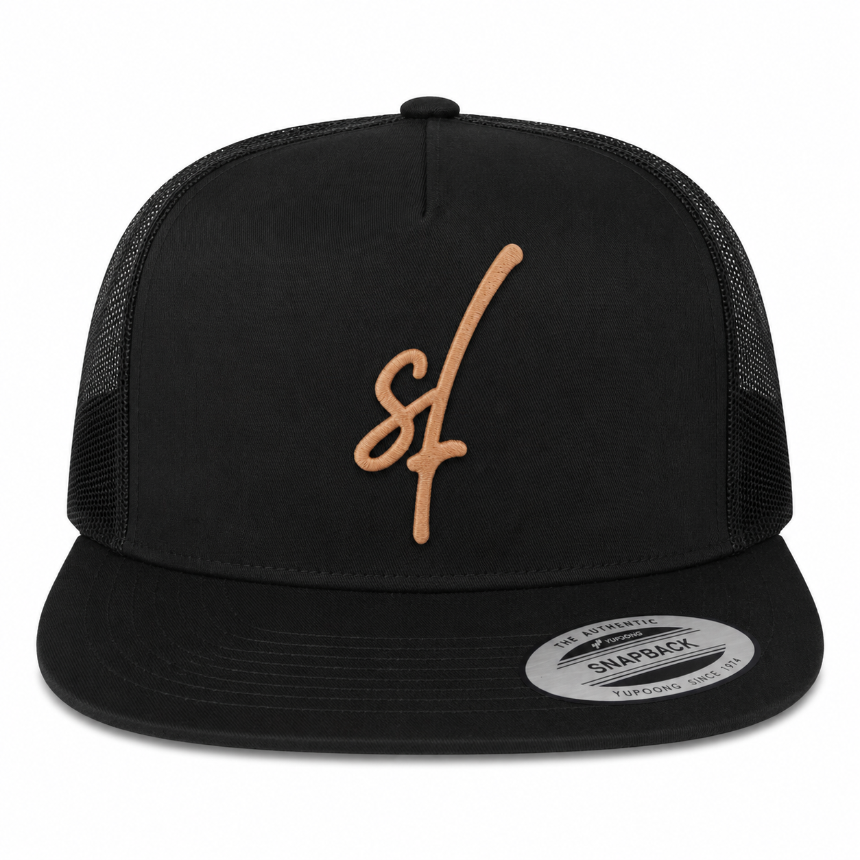 Seek First Leather Patch Five-Panel Classic Trucker Cap