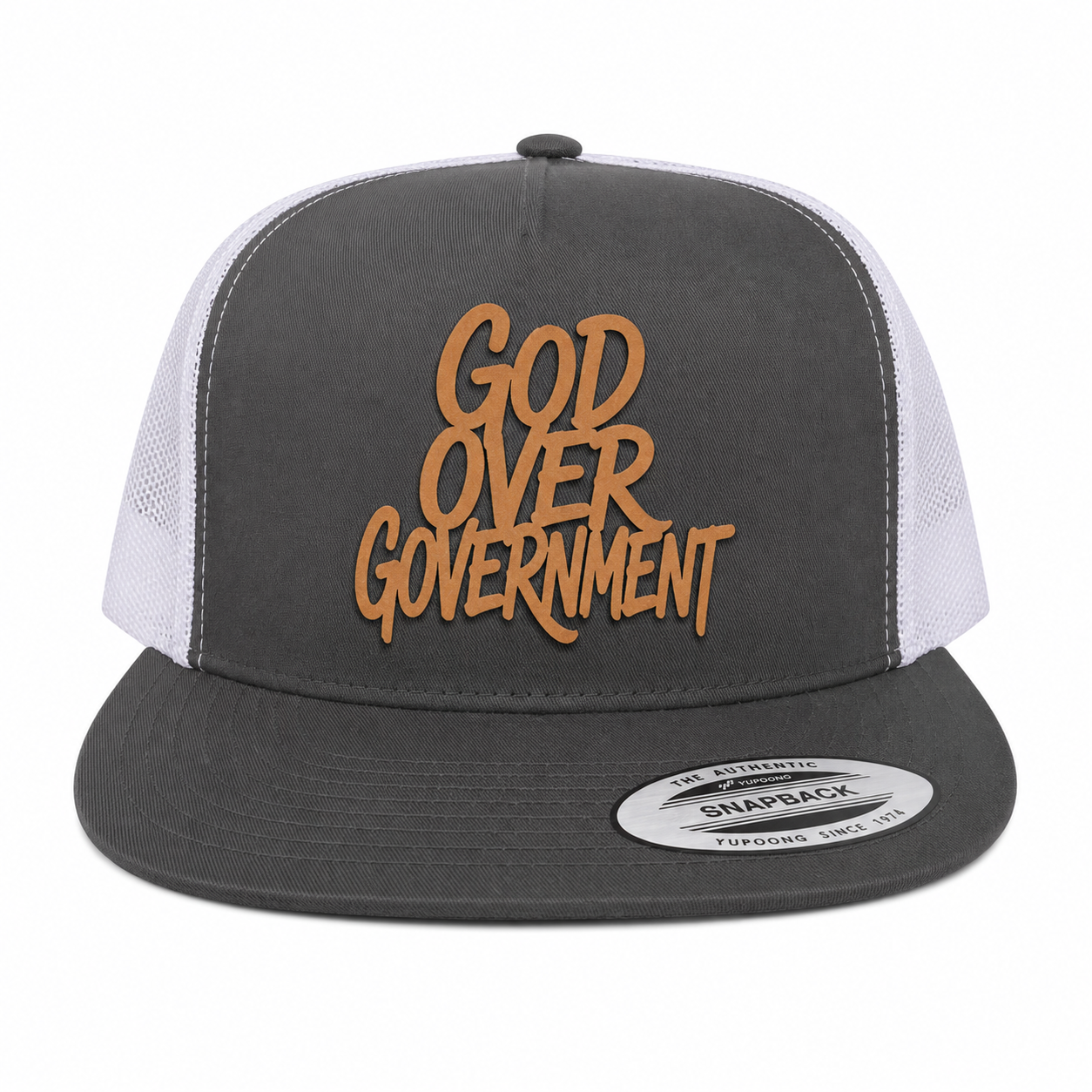 God Over Government Leather Patch Five-Panel Classic Trucker Cap