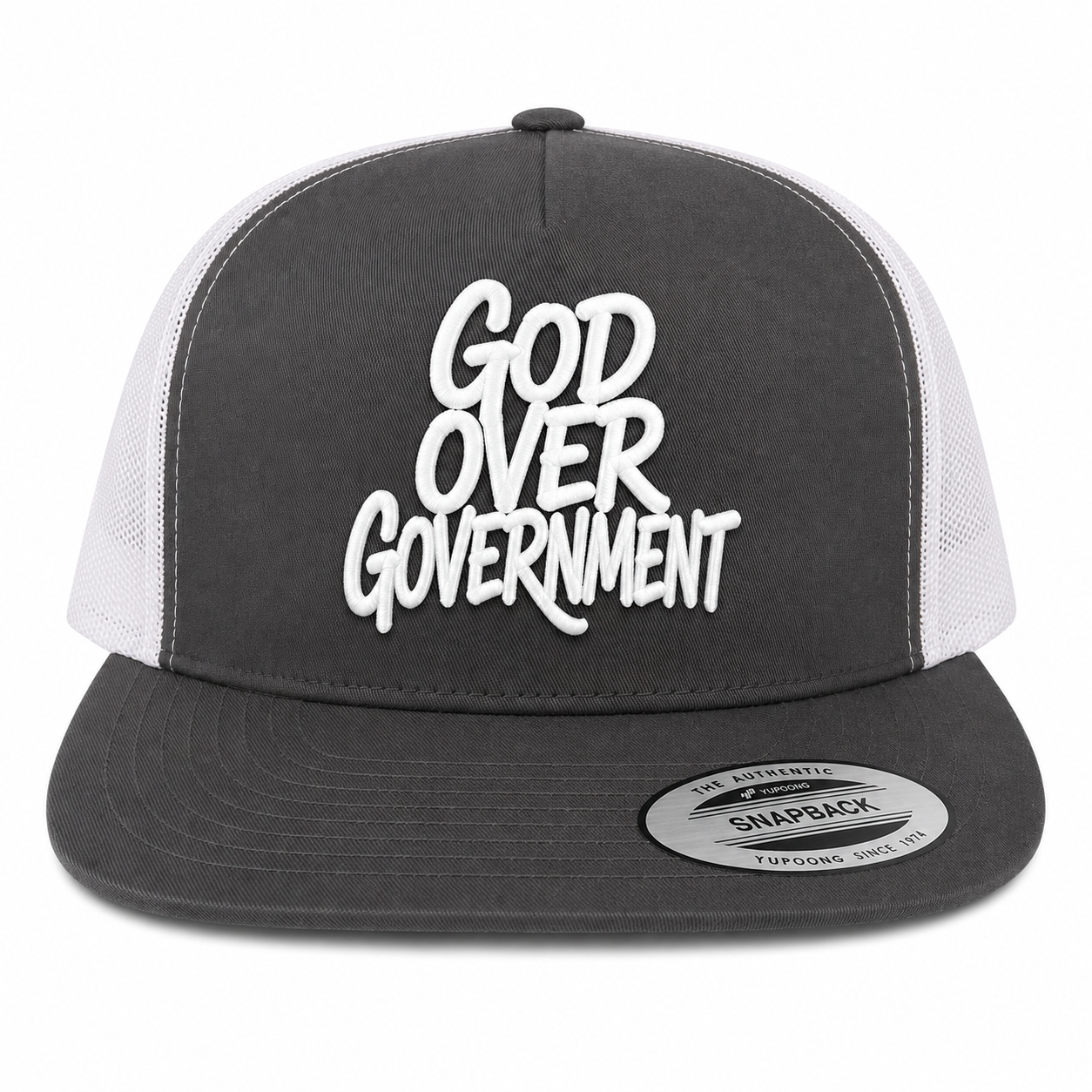 God Over Government Leather Patch Five-Panel Classic Trucker Cap