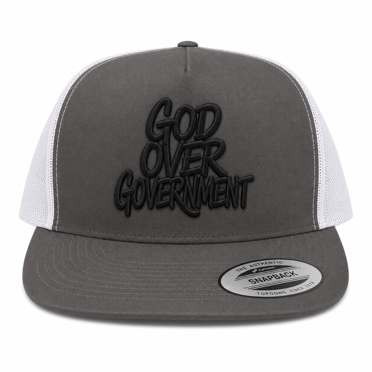 God Over Government Leather Patch Five-Panel Classic Trucker Cap