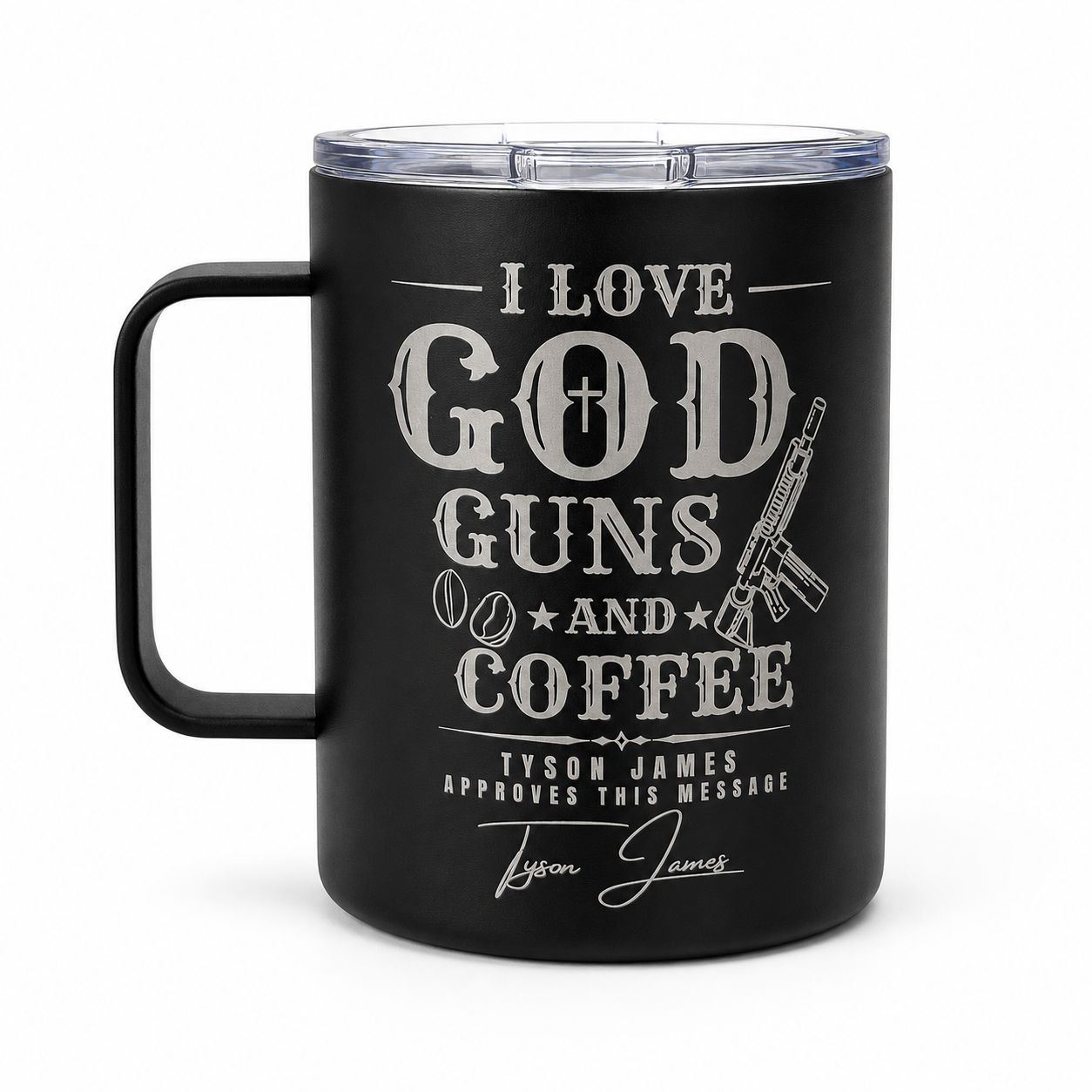 God Guns and Coffee 12oz. Insulated Coffee Mug