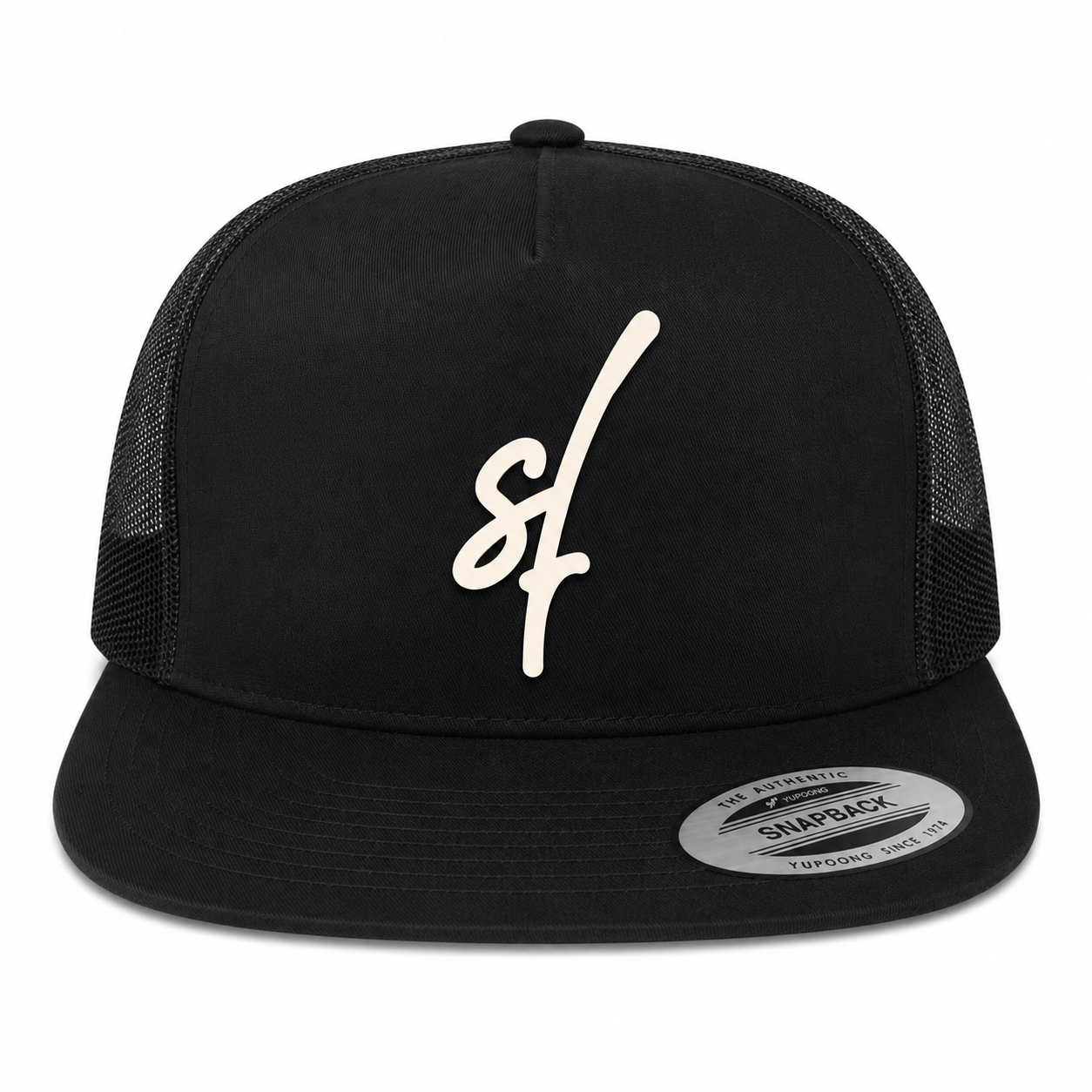 Seek First Leather Patch Five-Panel Classic Trucker Cap