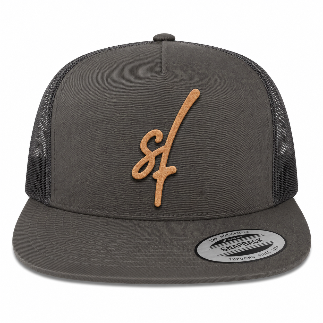 Seek First Leather Patch Five-Panel Classic Trucker Cap