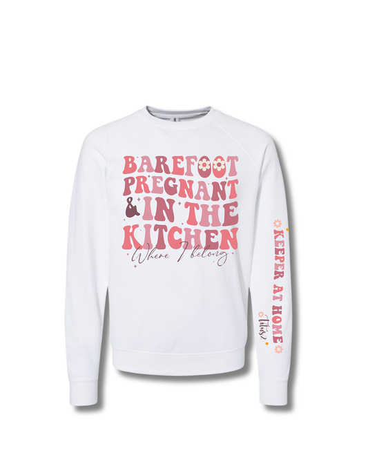 Barefoot Pregnant and in the Kitchen Pullover/Hoodie